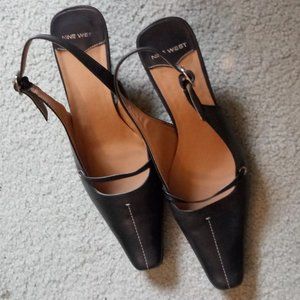 Teal Nine West Slingbacks 1.5 Inch Heel